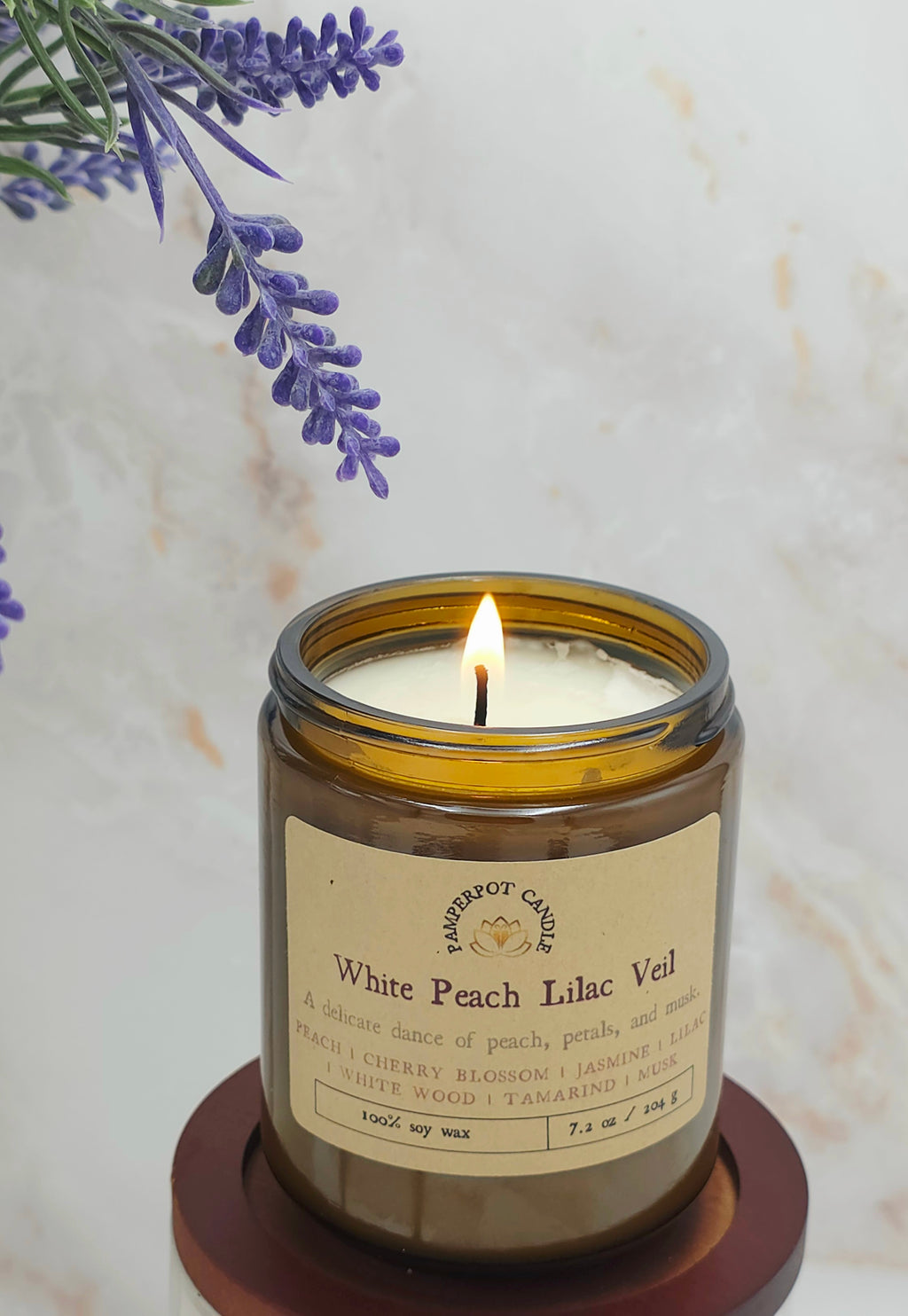 White Peach Lilac Veil