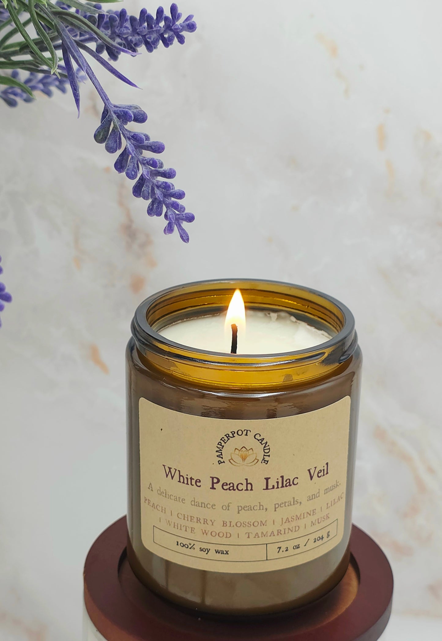 White Peach Lilac Veil